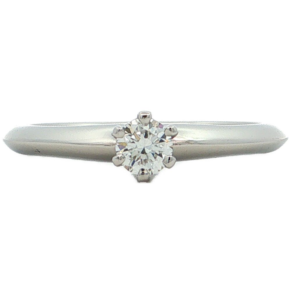 0.16ct TIFFANY ＆ Co. ティファニー ダイヤモンドリング 指輪 Pt950-4.3g 10号 #50 プラチナ【♀】【S】【レディース】★■613041【中古】