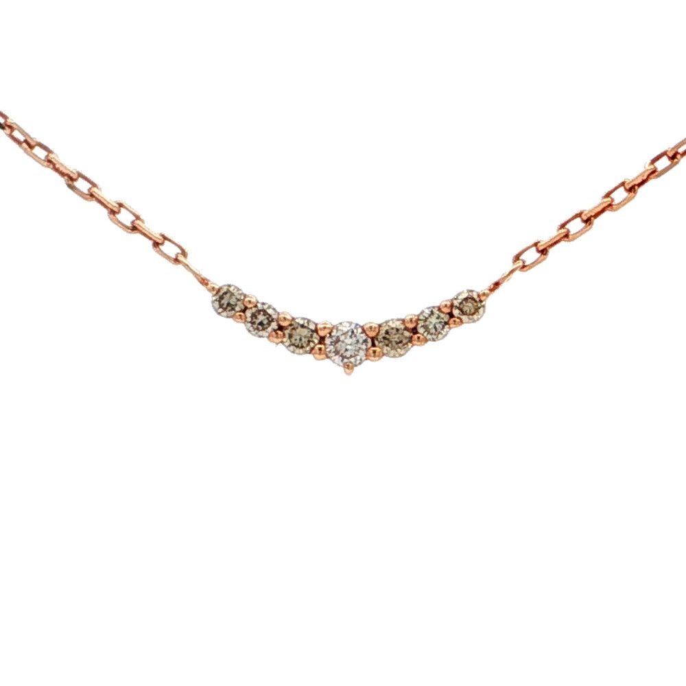 0.05ct アガット ダイヤモンド シンプル ネックレス K10PG/416-0.9g ピンクゴールド agete Uデザイン 【♀】【A】【レディース】★■614495【中古】