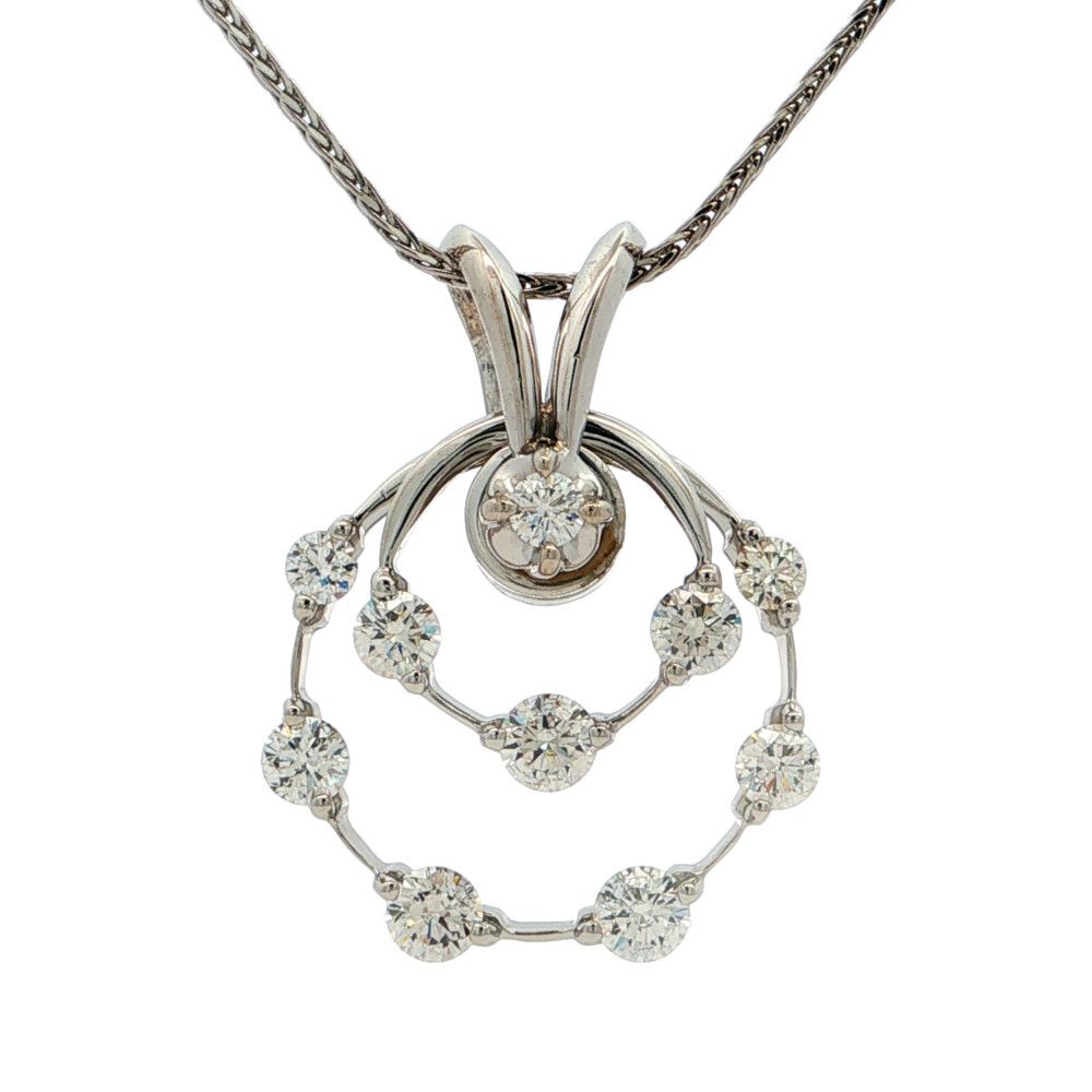 1.00ct 回転仕掛け トリッキー ダイヤモンド ネックレス ペンダント Pt900-Pt850-8.3g プラチナ 【♀】【N】【レディース】★■612857【中古】