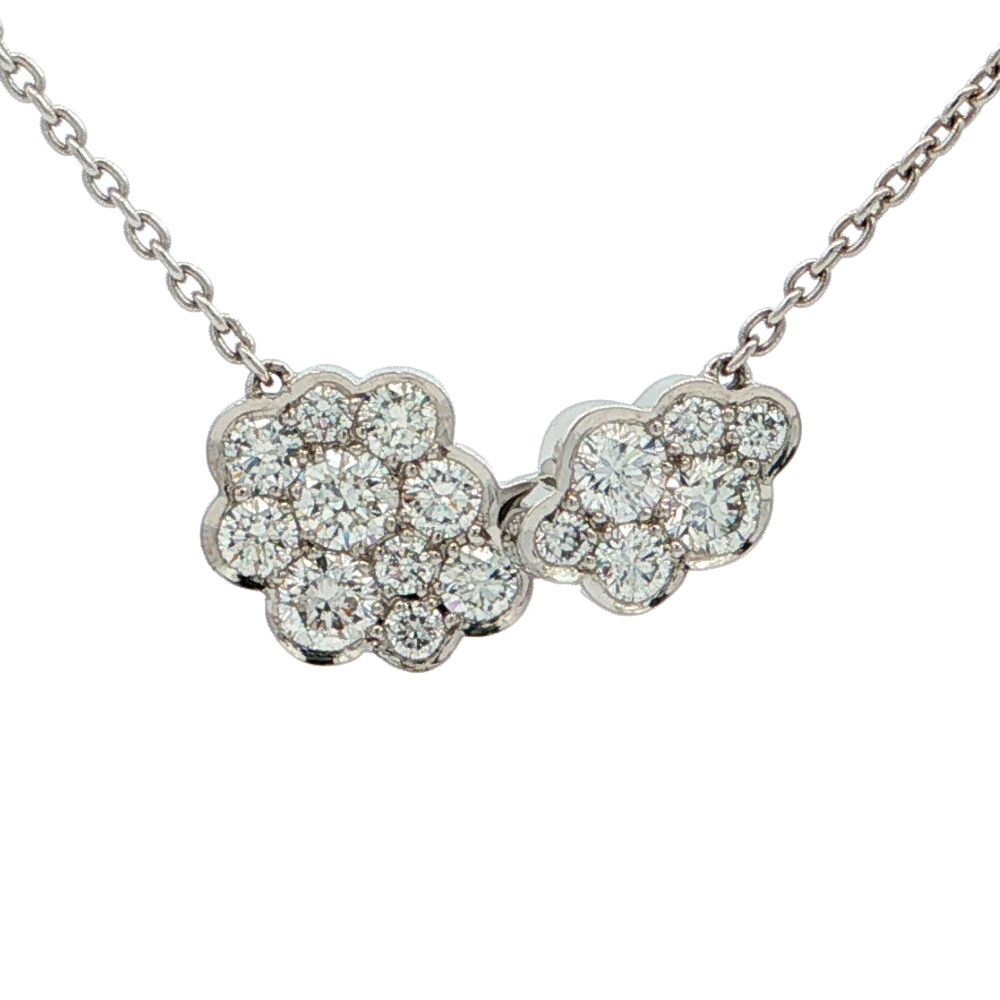 Niwaka 0.42ct 俄 ニワカ 雲モチーフ ダイヤモンド ネックレス ペンダント K18WG/750-2.8g ホワイトゴールド 【♀】【S】【レディース】★■614633【中古】 91,300円