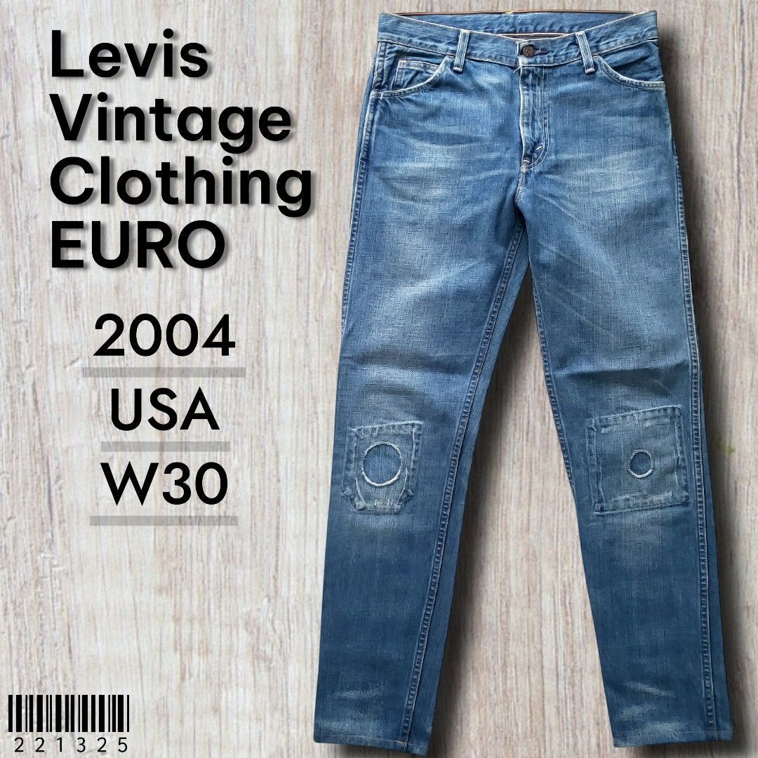 Levis Vintage Clothing EURO リーバイス ヴィンテージ クロージング ユーロ■美品 2004年 USA製 1966s 復刻 606 Super Slims Heaven Here スーパースリムデニム W30 ダメージ＆リペア タイト