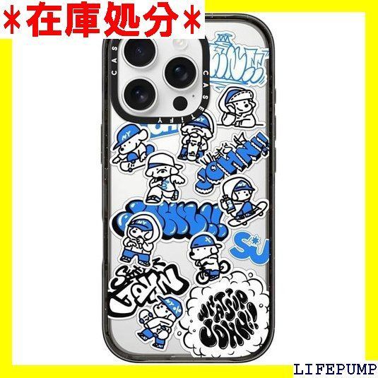 CASETiFY インパクト iPhone 16 Pro ケース スリム / 2.5mの落下試験をクリア MIL規格4倍相当 / ワイヤレス充電に対応 - miniJOHN - クリア ブラック 1543