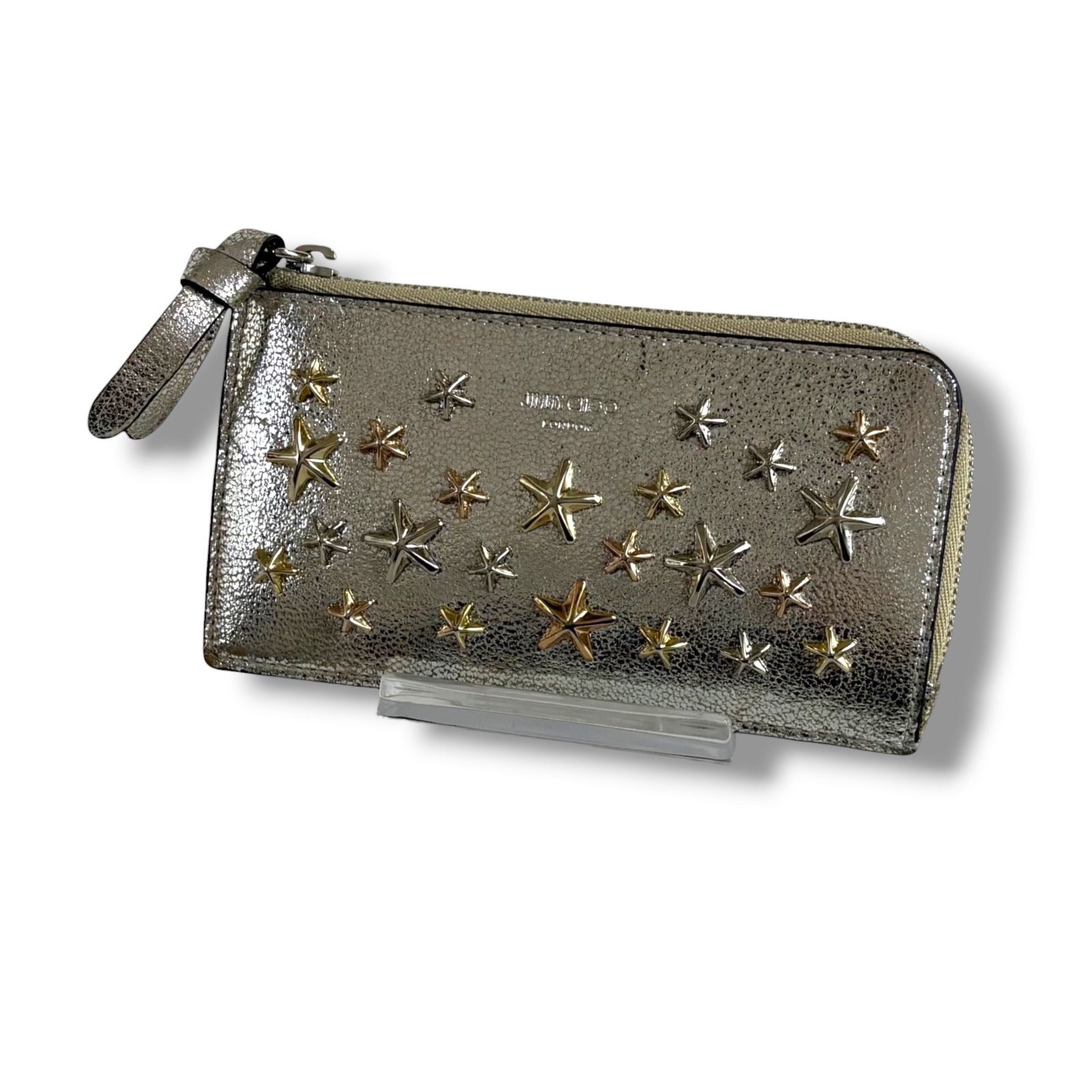 JIMMY CHOO フラグメントケース ジミーチュウ カードケース コインケース スタースタッズ シルバー