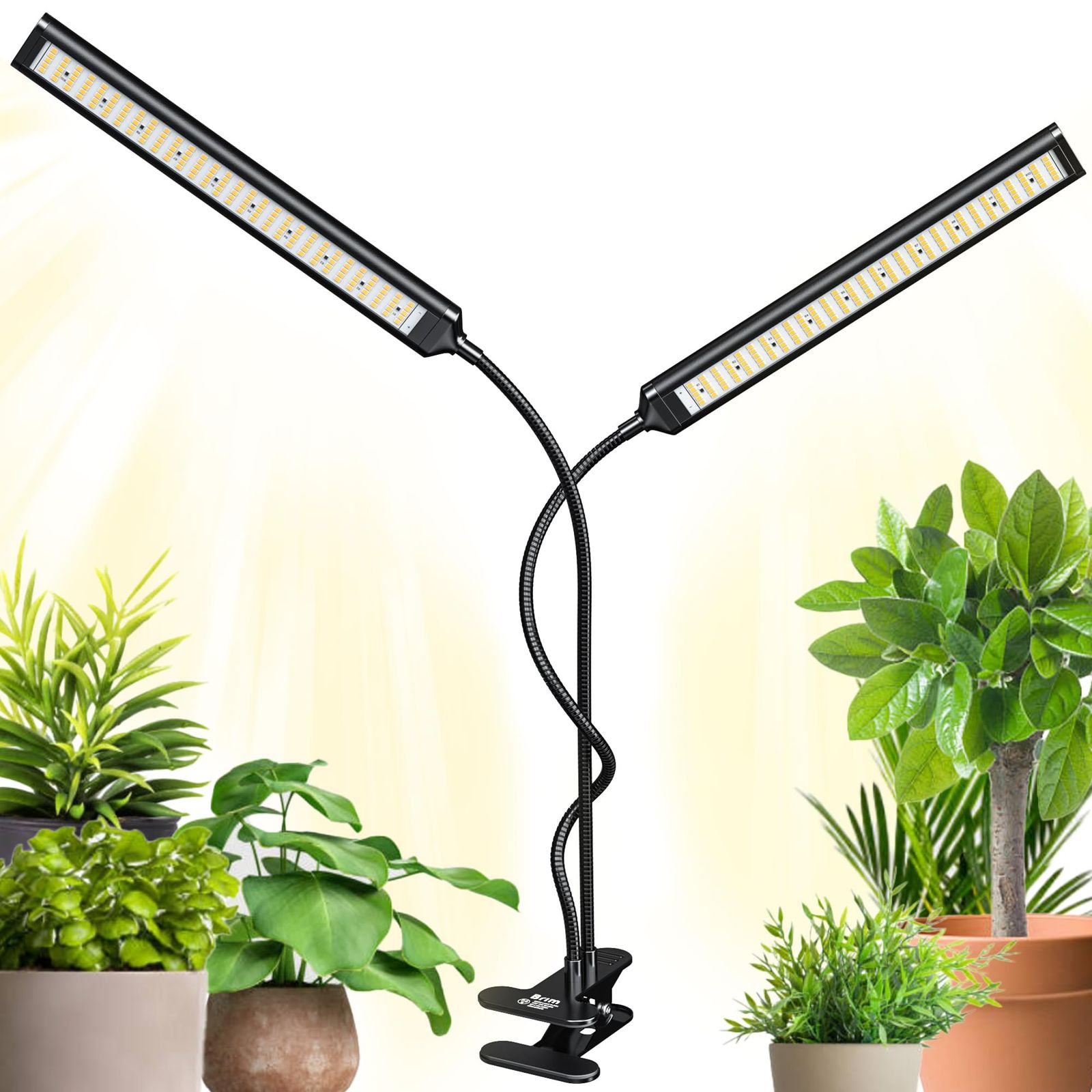 【公式】BRIM(ブリム) FLORA 植物育成ライト LED 【国内ブランド】調光 タイマー クリップ式 フルスペクトル 19W 3000K (2ヘッド, BK 暖色系)as ec70b2fd