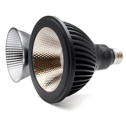 HaruDesign 植物育成ライト HASU38 spec9 4K ブラックスワールボディ 暖色系（4000K） McウェーブLED搭載 広角反射板付き フルスペクトル フリッカーフリー 製品3年保証as a36c6988