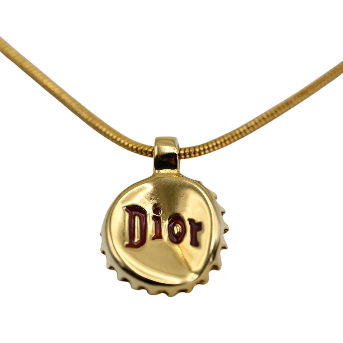 Christian Dior クリスチャンディオール ロゴ/ボトルキャップデザイン GP ネックレス ゴールド M2605-k032
