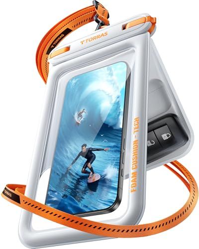 TORRAS スマホ 防水ケース【国際 IP68 認証・お風呂小物収納ポケット・JUBF大会協賛製品】 水に浮く ぼうすい ストラップ付き 首かけ 顔認証 高透過率画面 夏に不可欠 海 プール 温泉 雨などに 携帯防水ケース 7インチ以下スマ a59caab8