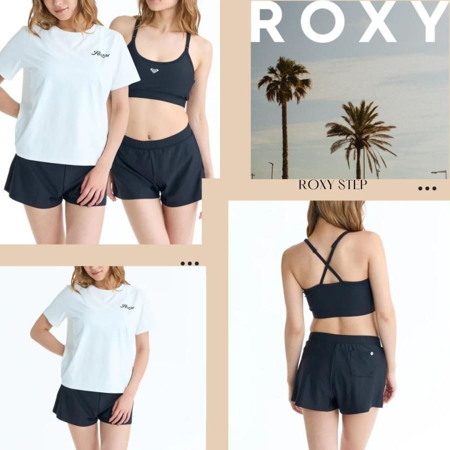 ロキシー 3点セット ラッシュT付き ビキニ セット 水着