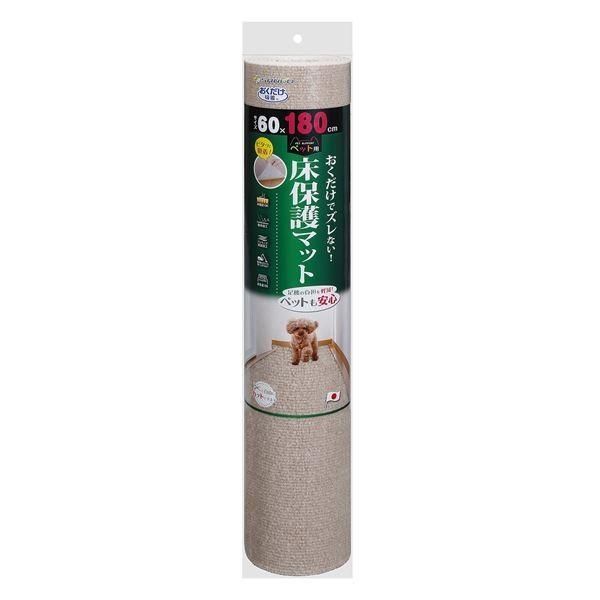 （まとめ）ペット用床保護マット 60×180cm ベージュ（ペット用品）〔×16セット〕
