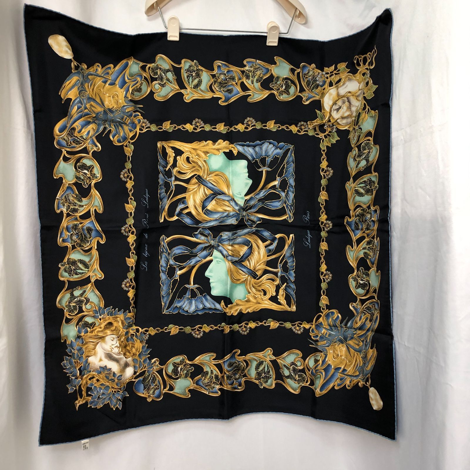 LALIQUE 大判スカーフ ブラック系 ラリック SGAW10-8071