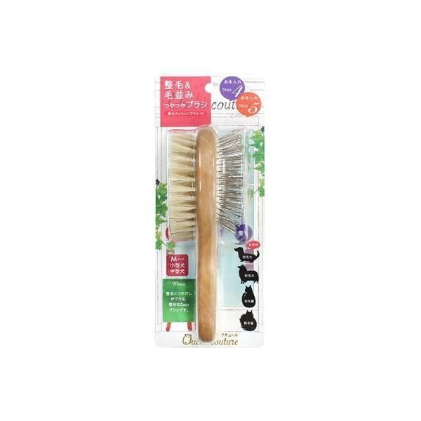 （まとめ）豚毛クッションブラシM OC-21（ペット用品）〔×12セット〕