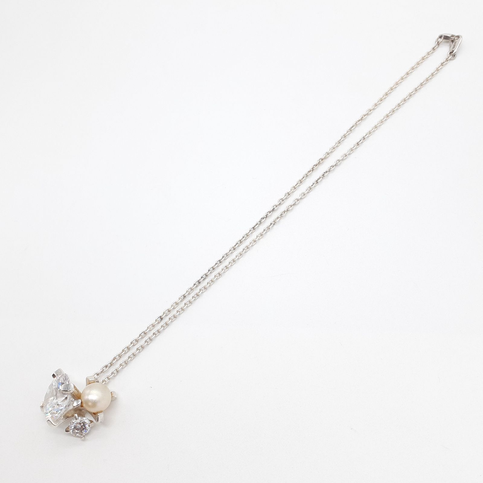 e.m. イーエム ネックレス SILVER 925 シルバー ジルコニア 淡水 