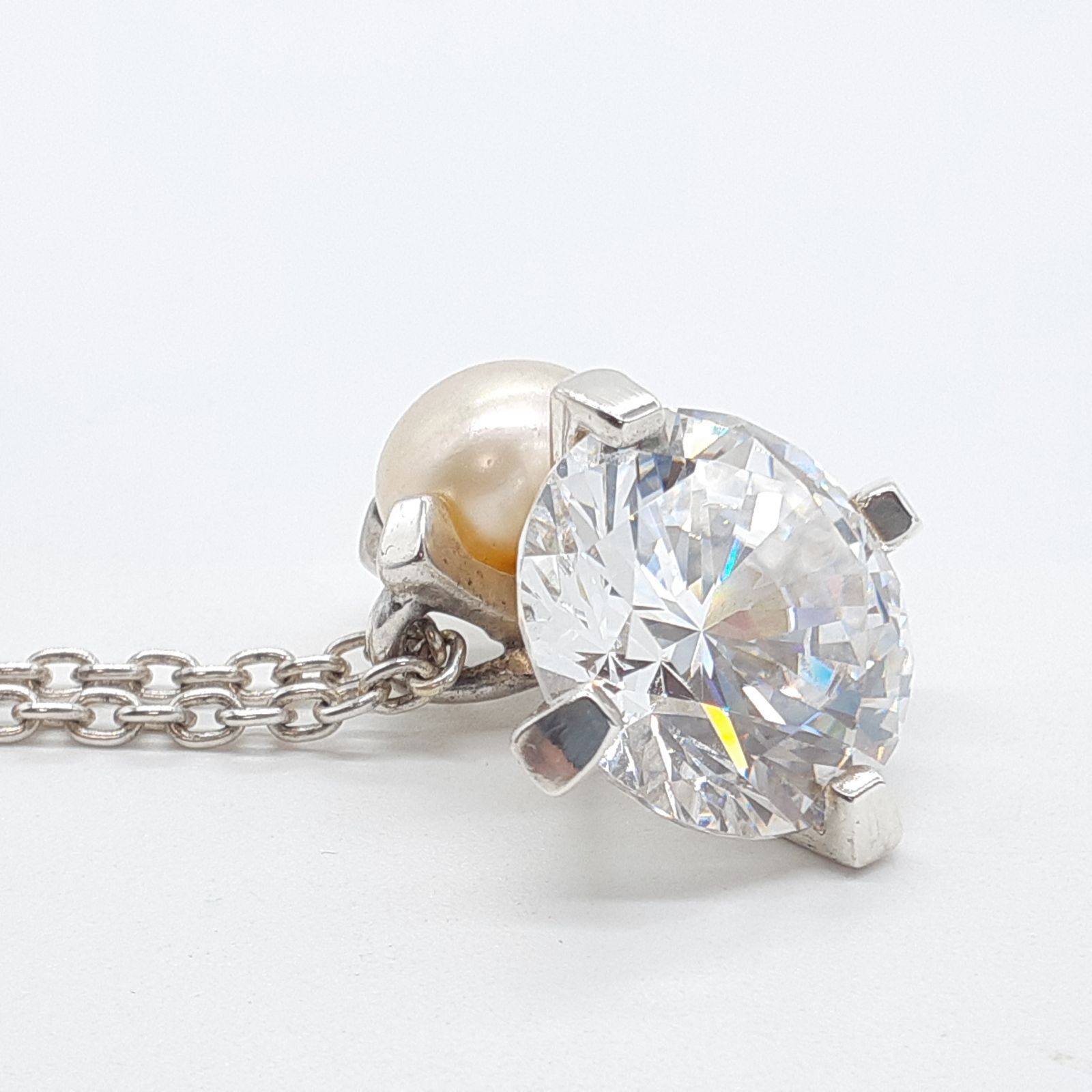 e.m. イーエム ネックレス SILVER 925 シルバー ジルコニア 淡水