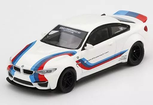 【中古】ミニカー 1/64 LB★WORKS BMW M4 Mストライプ 左ハンドル(ホワイト) 「MINI GTシリーズ」 [MGT00161-L]