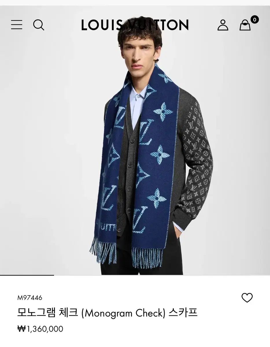 Louis Vuitton ルイヴィトン モノグラム CHECK スカーフ ネイビー