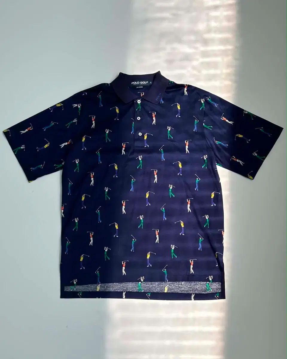 M ポロ ラルフローレン オール オーバー ゴルファー プリンティング ポロ シャツ pk 半袖 カラーTシャツ
