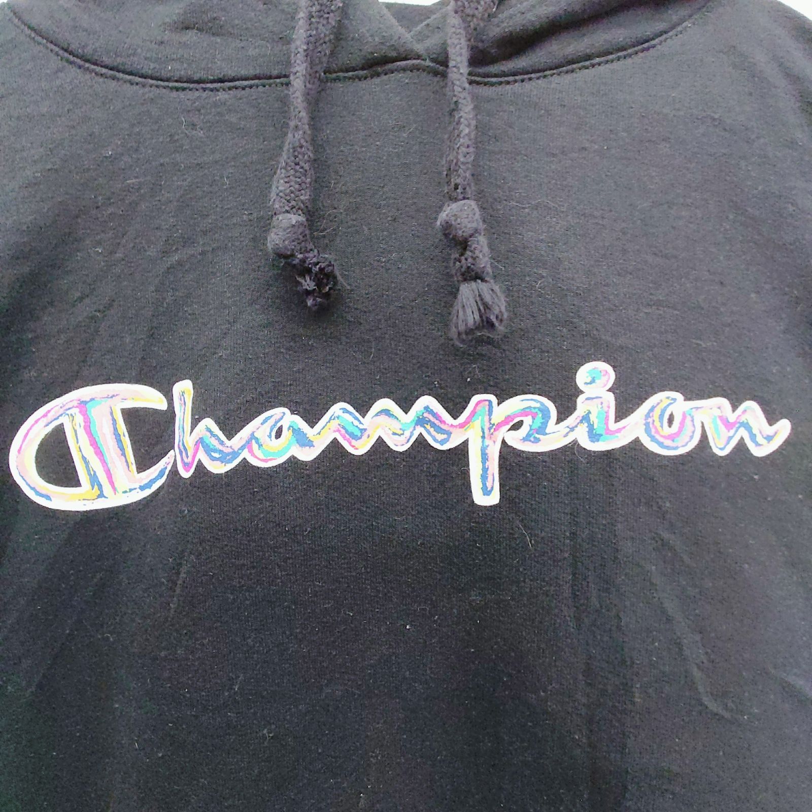 Champion チャンピオン スウェットパーカー XL ブラック 刺繍ロゴ 