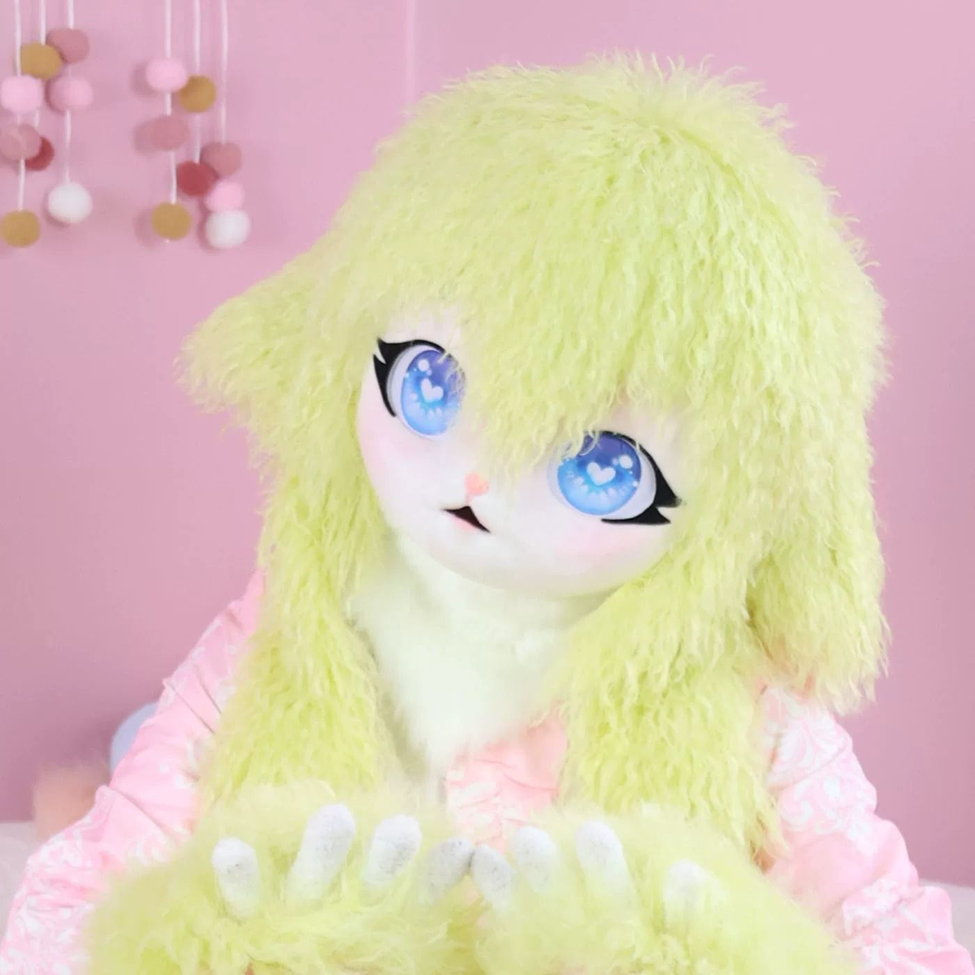 ファースーツ 着ぐるみセット 羊 黄色 可愛い ケモノ ファースーツ 全頭ヘッド ぬいぐるみ コスプレ コスチューム kigurumi