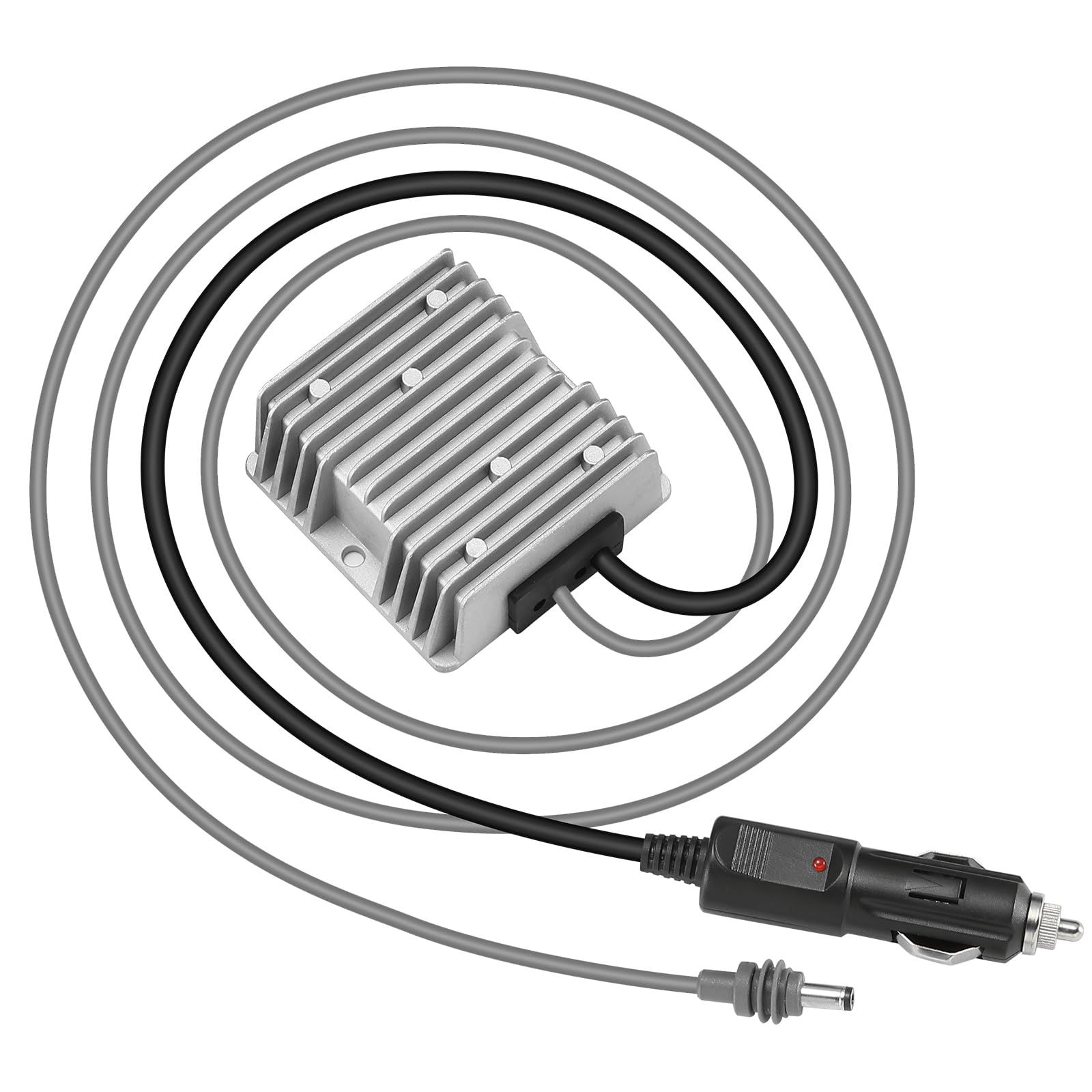 Starlink Gen 3 専用シガーソケット電源アダプター、DC 12V/24V 車載昇圧コンバーター（入力 10V-30V → 出力 57V 4.5A）。Gen 3 ルーター、キャンピングカー、トラック、SUV、船舶に対応