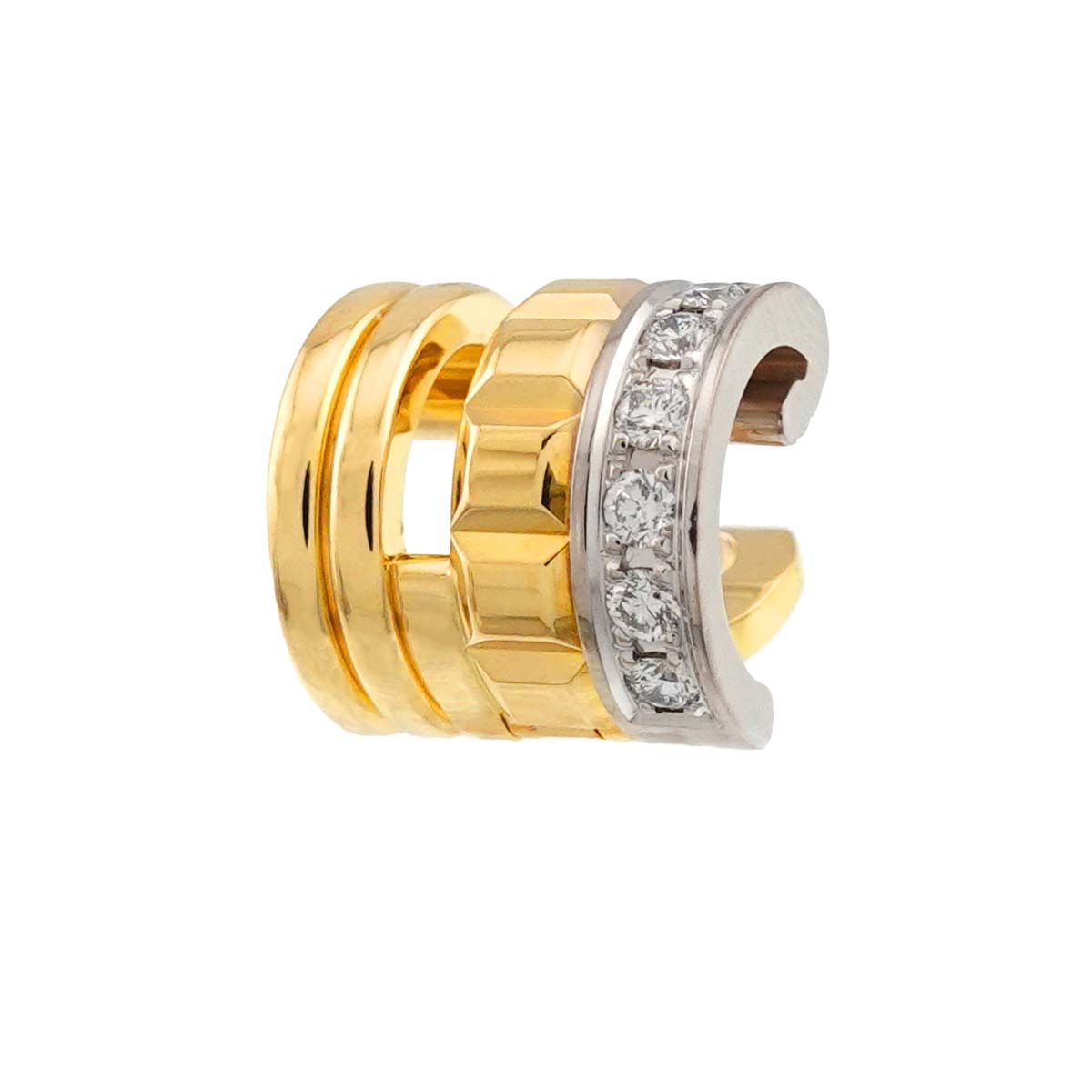 ブシュロン BOUCHERON キャトル ラディアント オープンロー ダイヤ イヤリング K18 YG WG 750 片方のみ QUATRE RADIANT 証明書 90317795