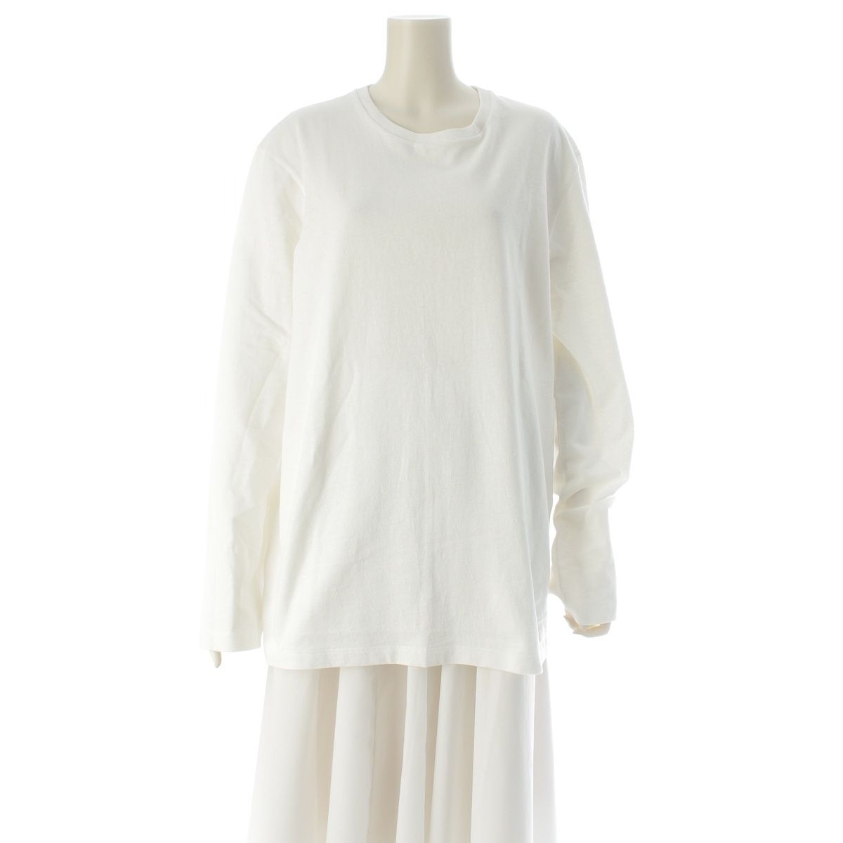 ザロウ LEON L/S T-SHIRT ロングTシャツ クルーネック カットソー トップス 189 K713 ホワイト L【中古】