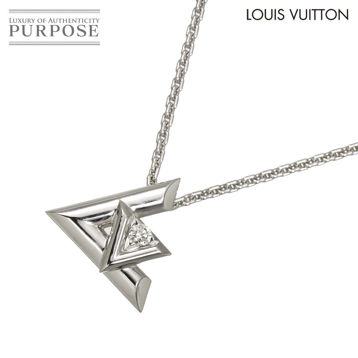 ルイ ヴィトン LOUIS VUITTON ヴォルト ワン GM ダイヤ ネックレス 55cm K18 WG ホワイトゴールド 750 Necklace 90319815