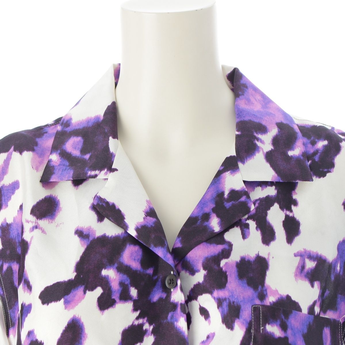 ドリスヴァンノッテン シルク Paneled Floral Print 総柄 半袖シャツ 