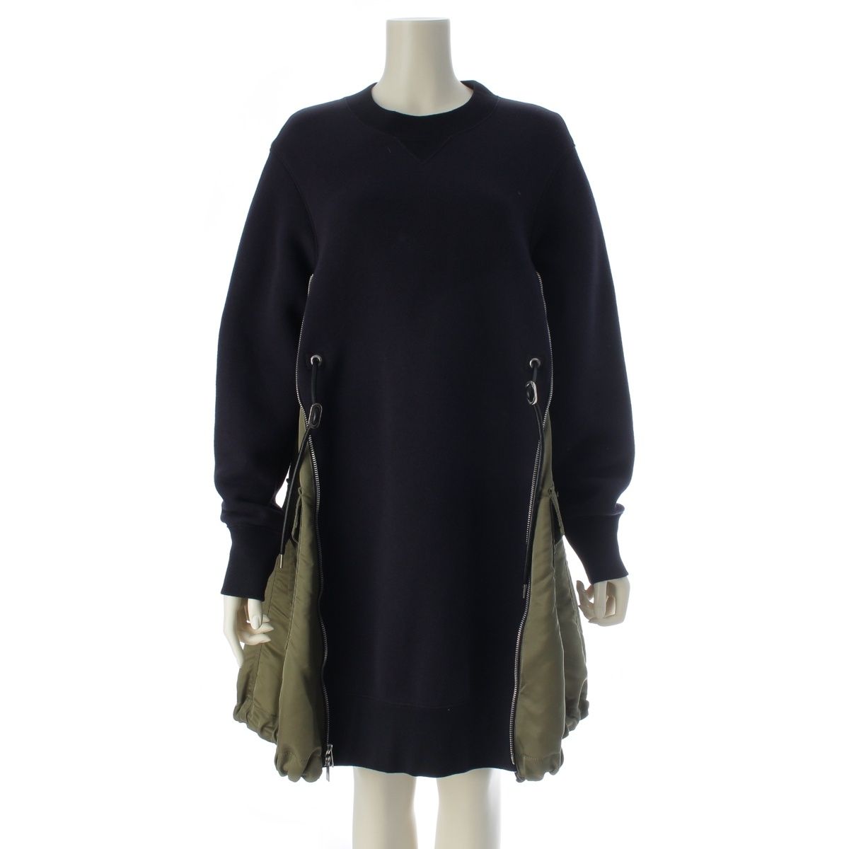 サカイ コットン ナイロン Sponge Sweat Dress スポンジスウェット