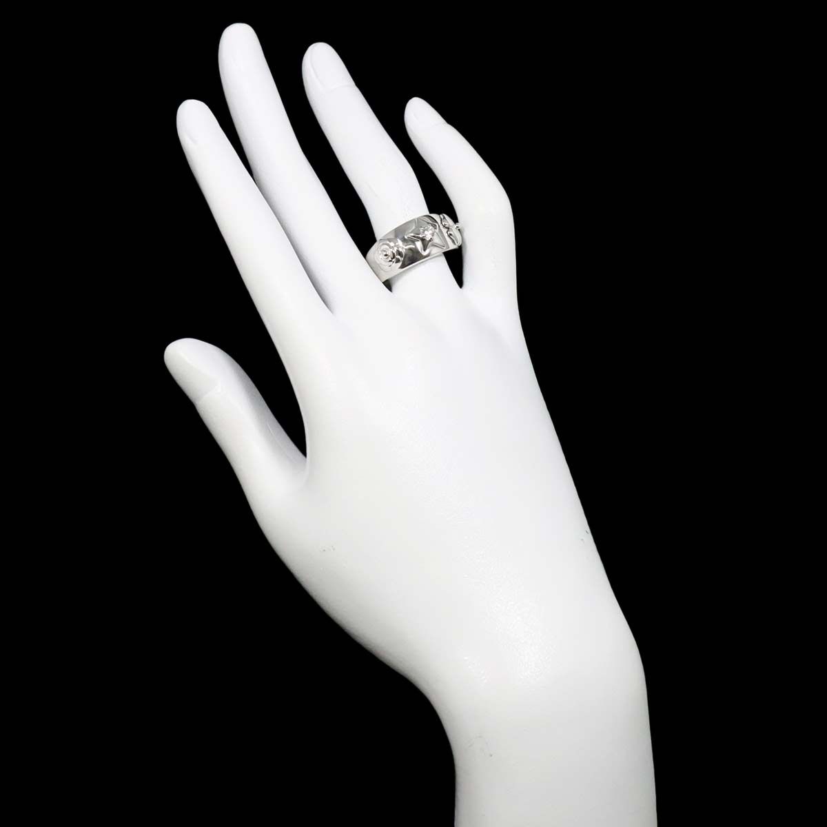 送料無料】シャネル CHANEL スリーシンボル 13号 リング ダイヤ K18 WG 