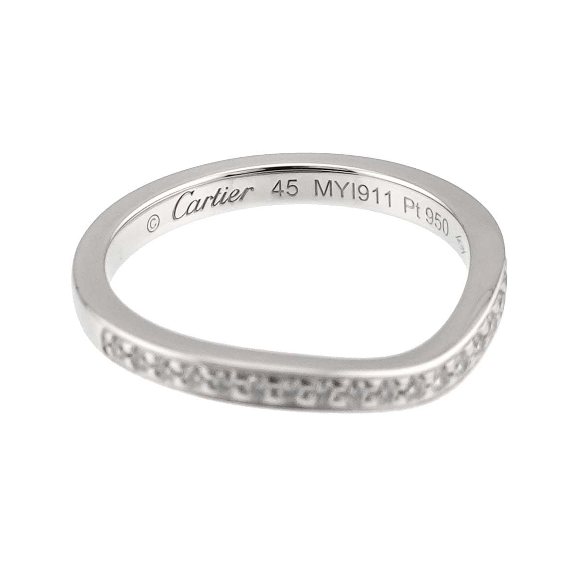 カルティエ Cartier バレリーナ カーブ #45 リング ハーフ ダイヤ Pt