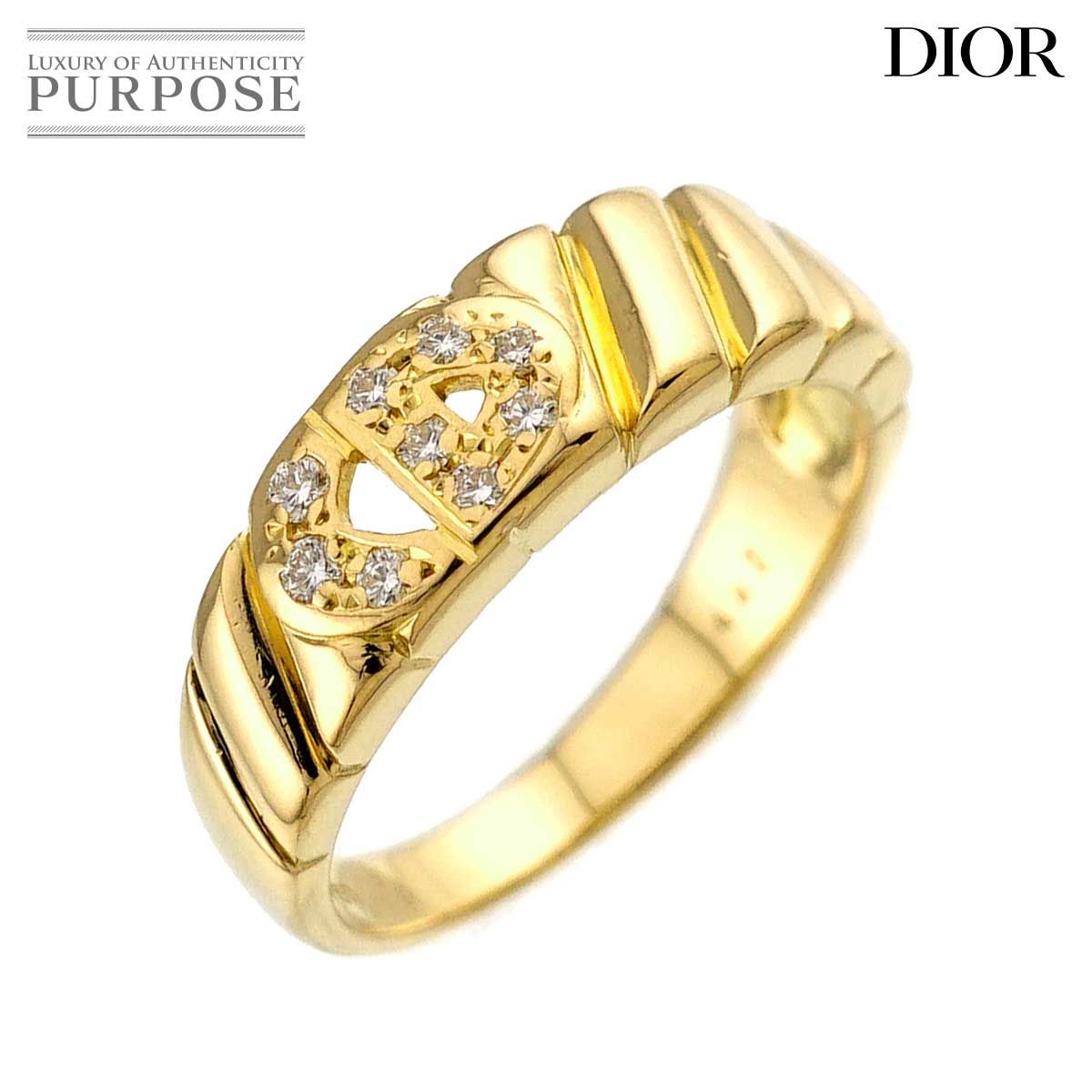 クリスチャン ディオール Christian Dior 9.5号 リング ダイヤ K18 YG