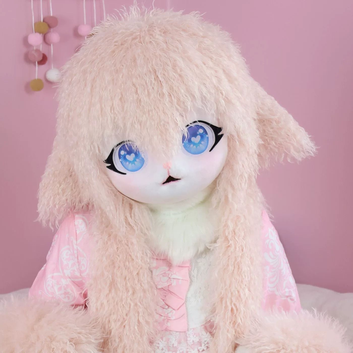 ファースーツ 着ぐるみセット 羊 ピンク 可愛い ケモノ ファースーツ
