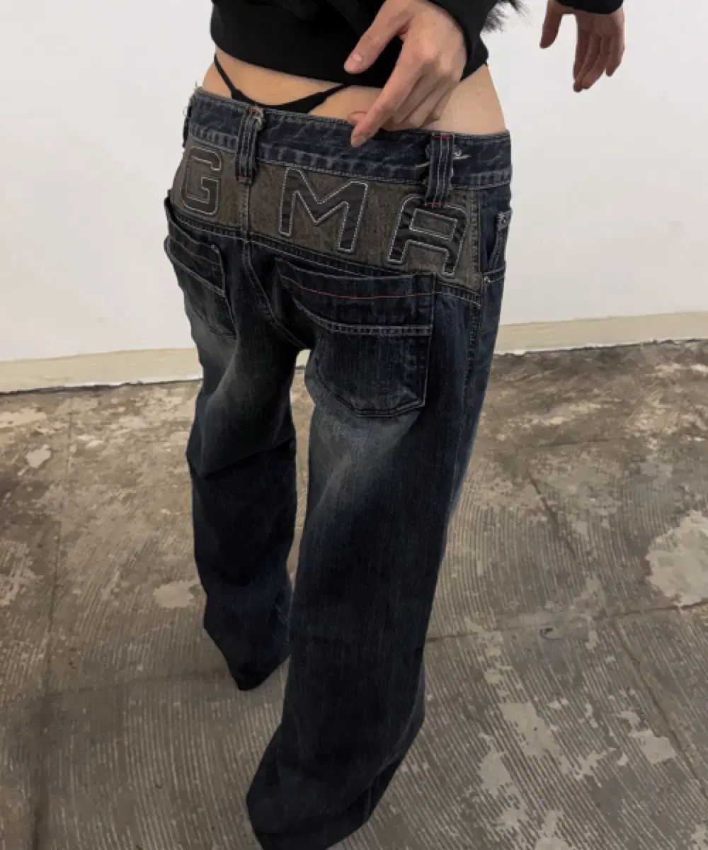ドグマエクス デニムパンツ DGMA PATCHED SEMI BAGGY DENIM