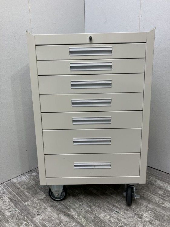 【アウトレット品/訳あり品】 7段キャビネットワゴン TW-48B グレー