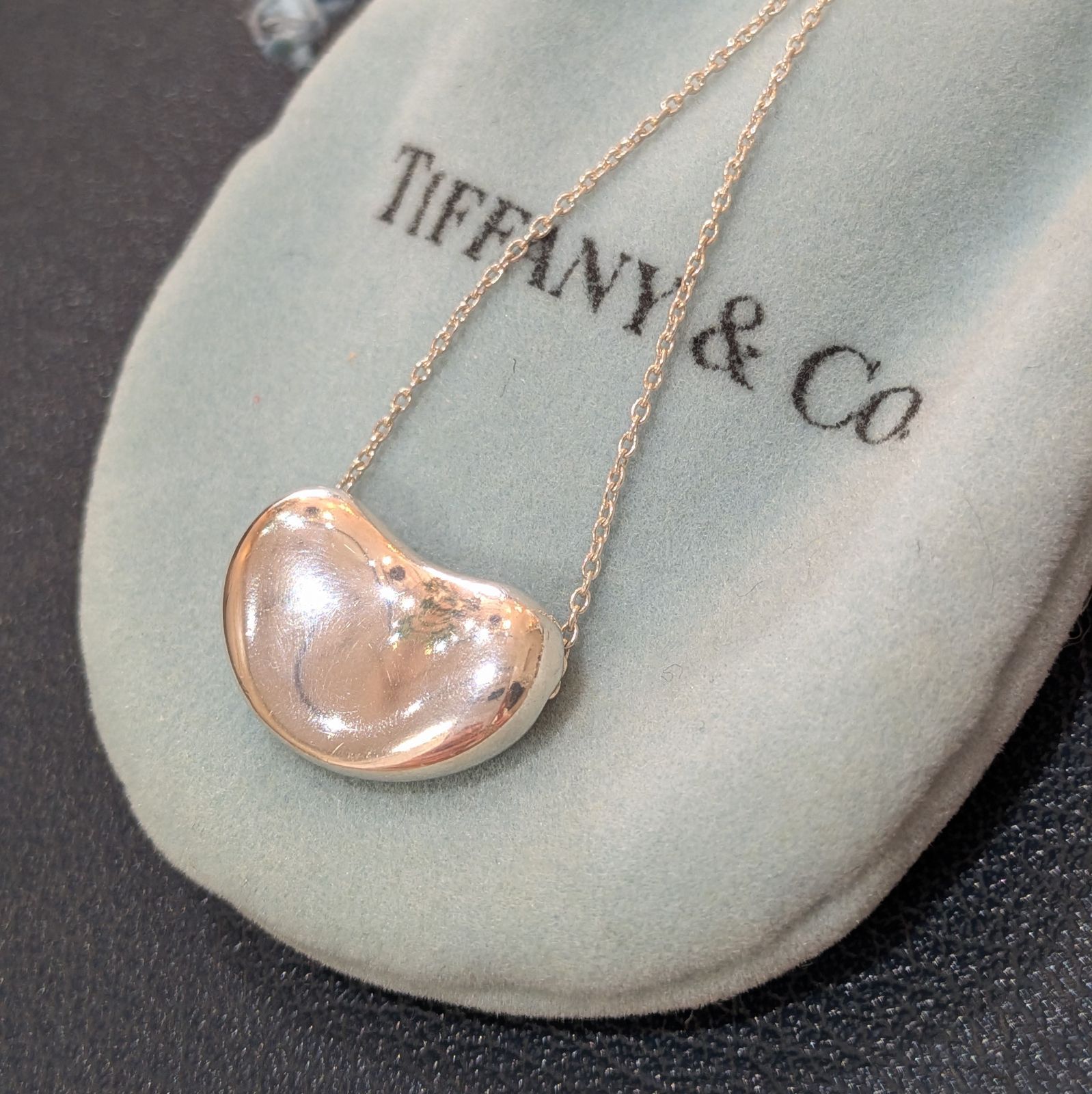【美品/真贋済】ティファニー ラージサイズ ビーンズ ネックレス シルバー 925 TIFFANY.co