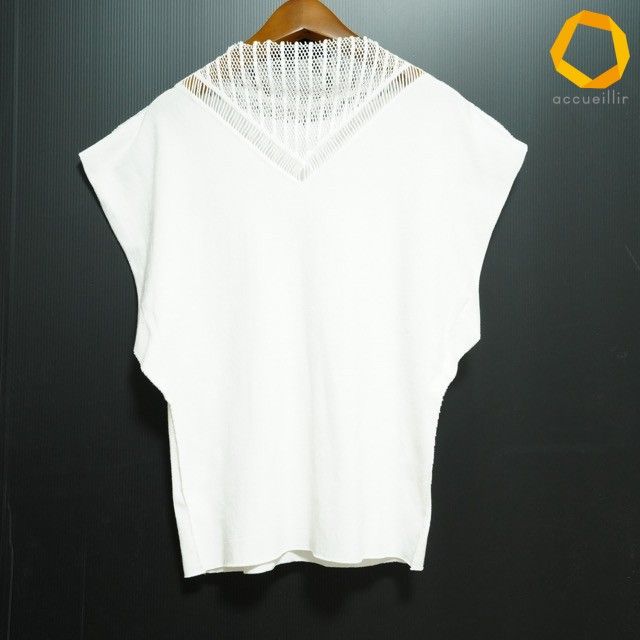 #snc イッセイミヤケエイポック A-POC ISSEYMIYAKE カットソー 2 白 ノースリーブ ドルマン レース レディース [865265]