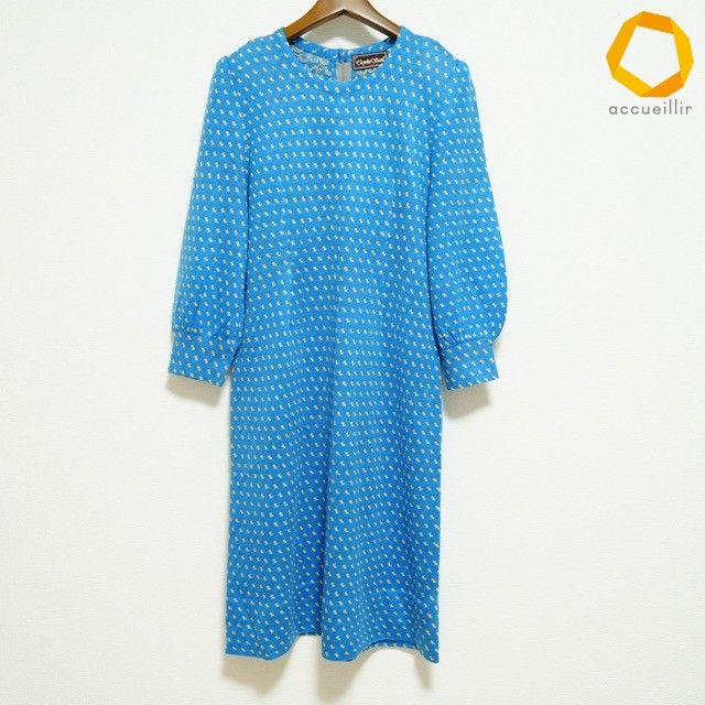 #anc サイトウトヨコ 斉藤都世子 ワンピース 青 黄色 バックジップ ニット レディース [993868] 10,080円