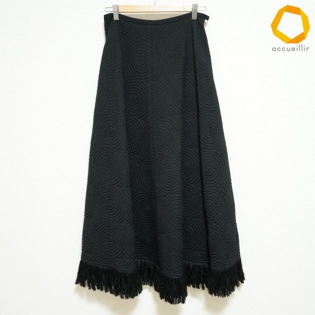 #anc トクコ TOKUKO1erVOL スカート 9 黒 キルティング ロング レディース [996116]