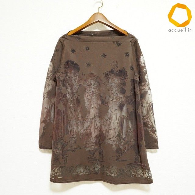 #anc トクコ TOKUKO1erVOL カットソー チュニック 9 茶色 花柄 シースルー レディース [1003706]