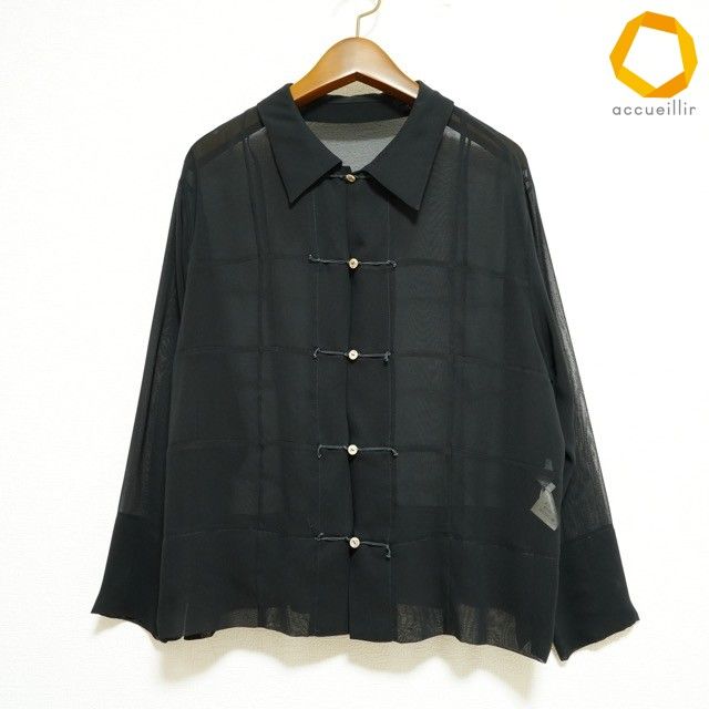 #anc トクコ TOKUKO1erVOL シャツ ブラウス 9 黒 シースルー シンプル レディース [1003730]