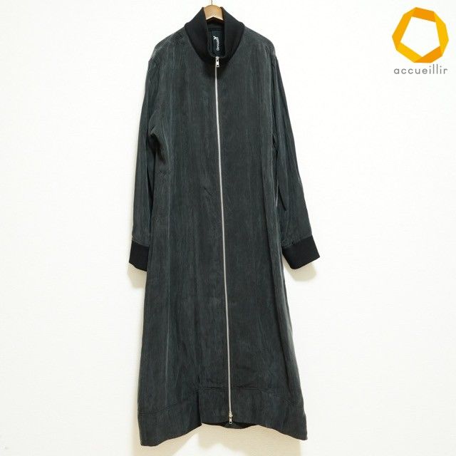 #anc ヨウジヤマモト YohjiYamamoto シャツ 3 黒 ロング コート リブ 薄手 ダブルジップアップ レディース [1003859]