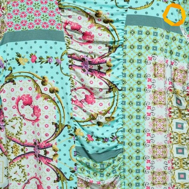 #anc エトロ ETRO カットソー 46 マルチ 水色 花柄 総柄 イタリア製 ハイネック タグ付 レディース [1004763]