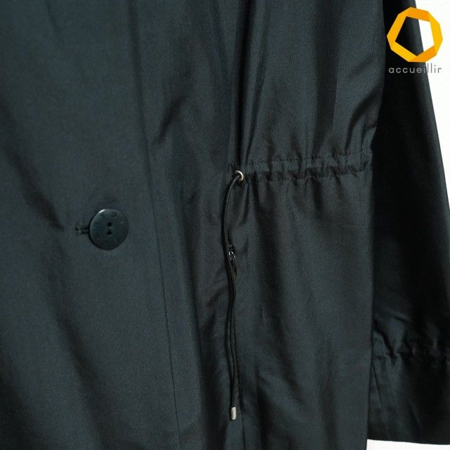 anc ジバンシィ GIVENCHY コート 42 黒 シルク ダブル ロング