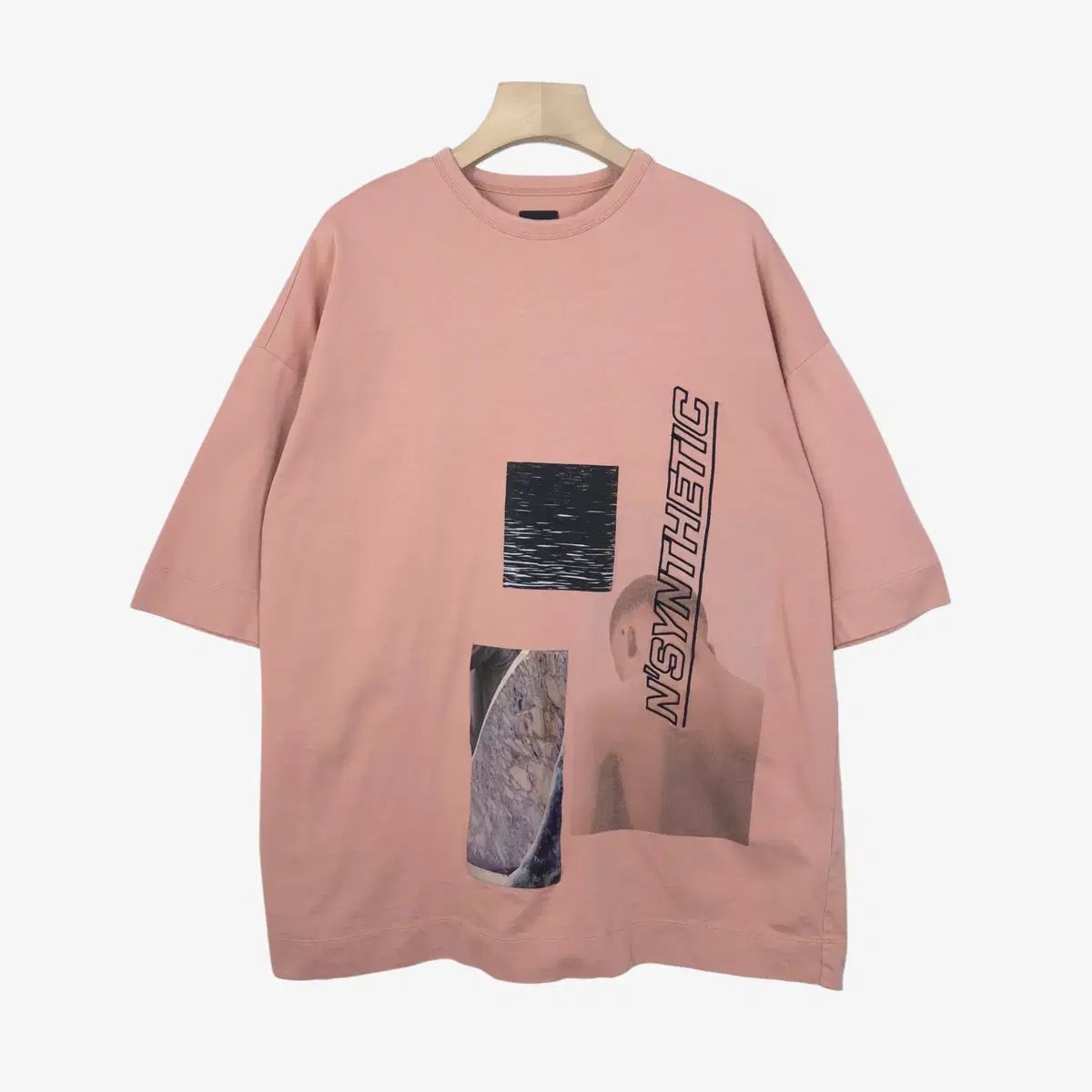 105 Juun.J ジュンジェイ ピンク グラフィック オーバーサイズ 半袖 Tシャツ