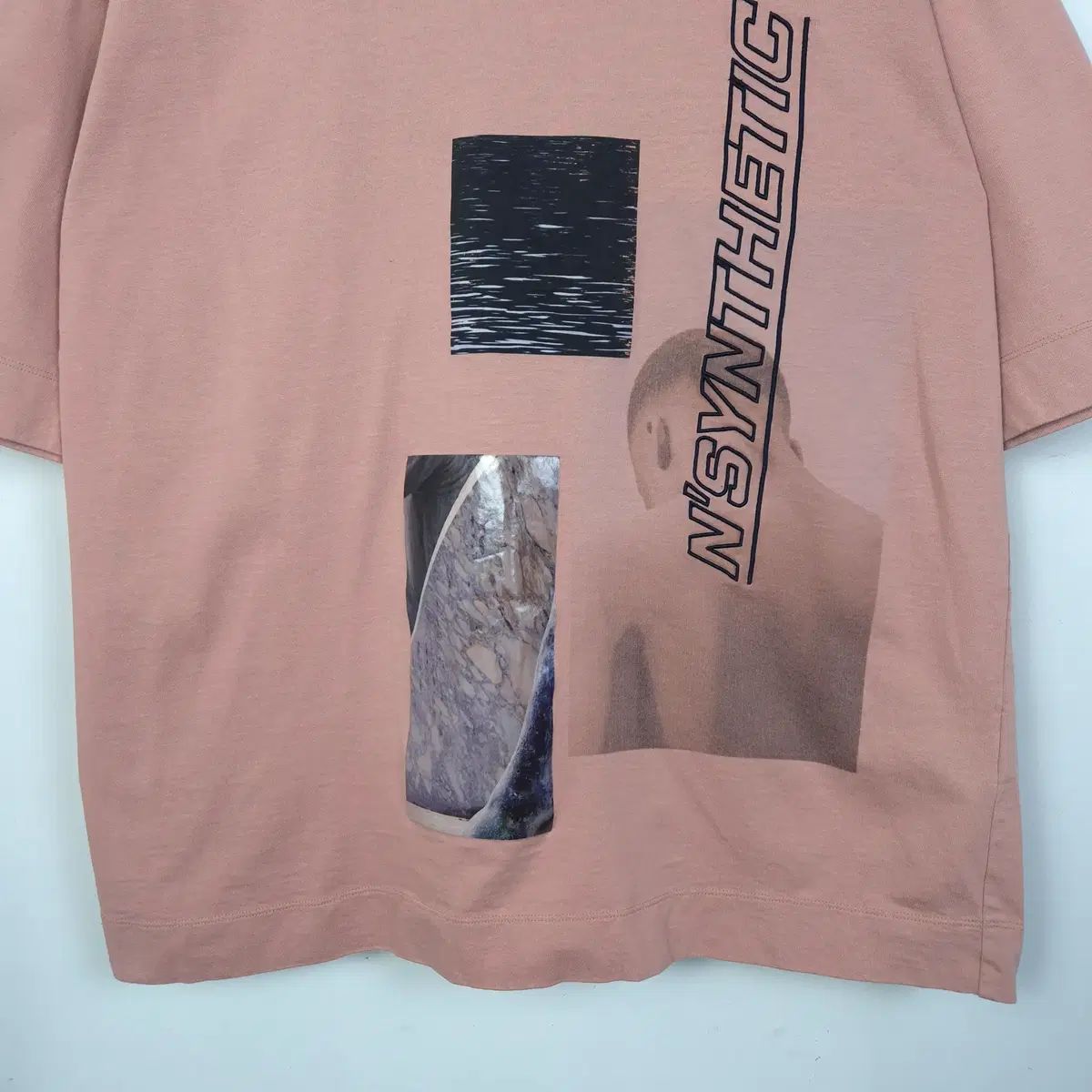 105 Juun.J ジュンジェイ ピンク グラフィック オーバーサイズ 半袖 Tシャツ