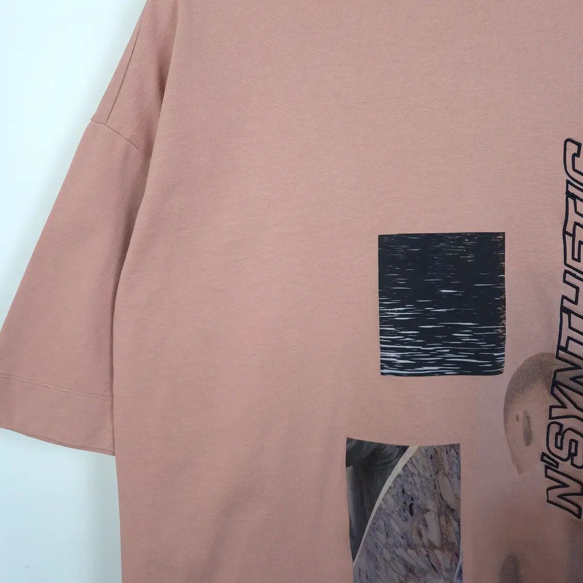 105 Juun.J ジュンジェイ ピンク グラフィック オーバーサイズ 半袖 Tシャツ
