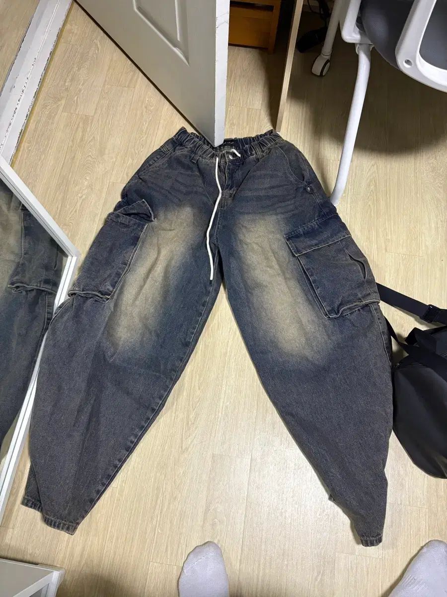 ヴィンテージ ウォッシュ カーゴ デニム パンツ