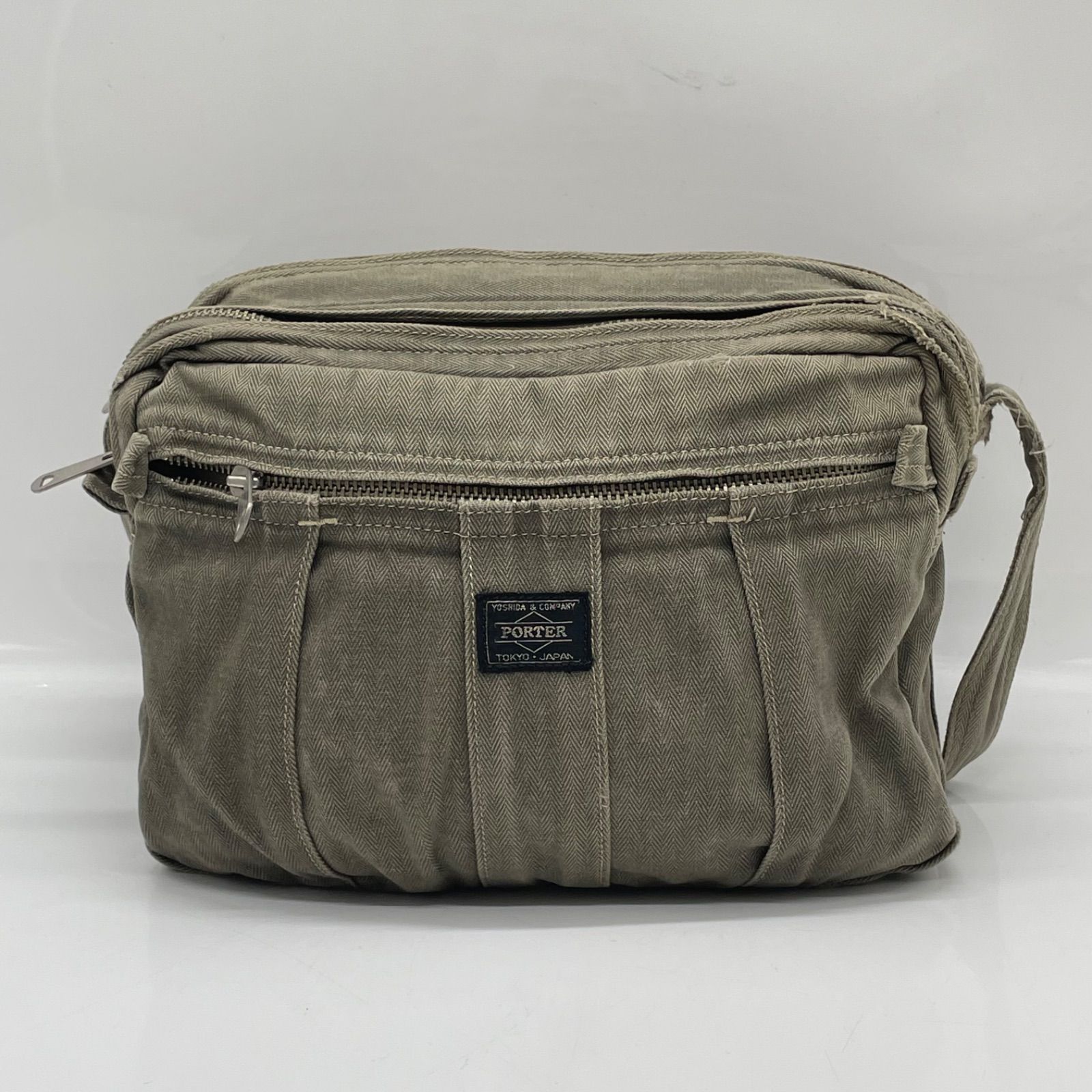 BN8902○PORTER ポーター ヘリンボーン ショルダーバッグ キャンバス 