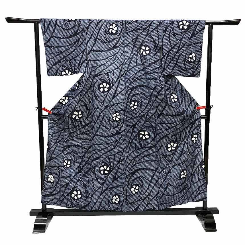 京やY012 浴衣 ゆかた YUKATA ワンランク上のオトナ女子の浴衣 本絞り染め 高級絞りの浴衣 濃紺 有松絞り 有松鳴海絞 伝統工芸 綿 有松 鳴海絞り 手縫い 高級浴衣 夏着物 仕立て上がり