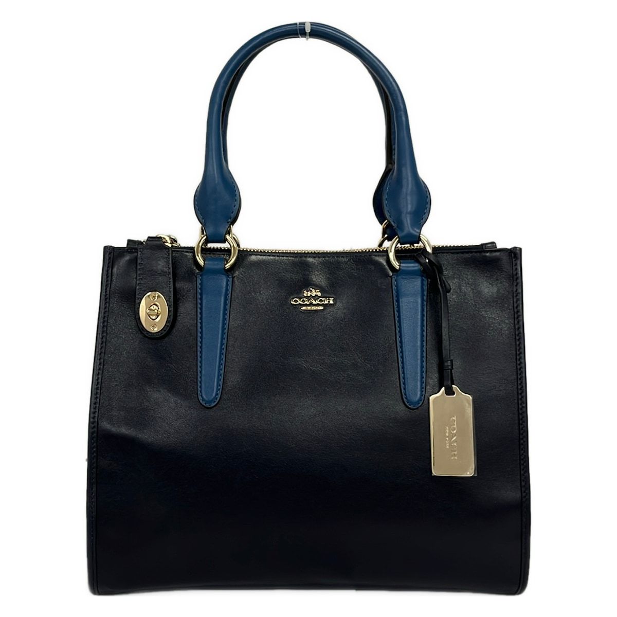 COACH(コーチ) トートバッグ クロスビー キャリーオール 36571 ダークネイビー×ブルー 型押し加工 レザー